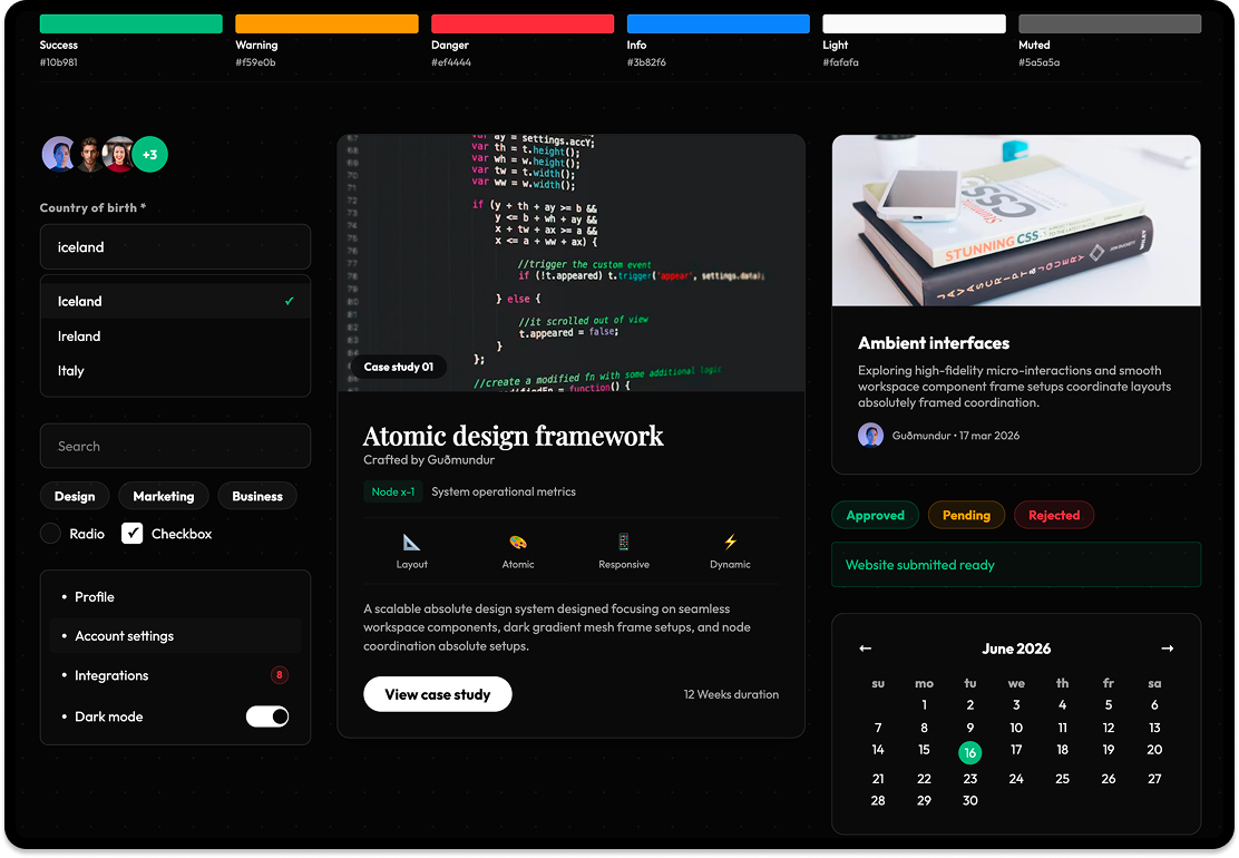 Guðmundur Designsystem collage